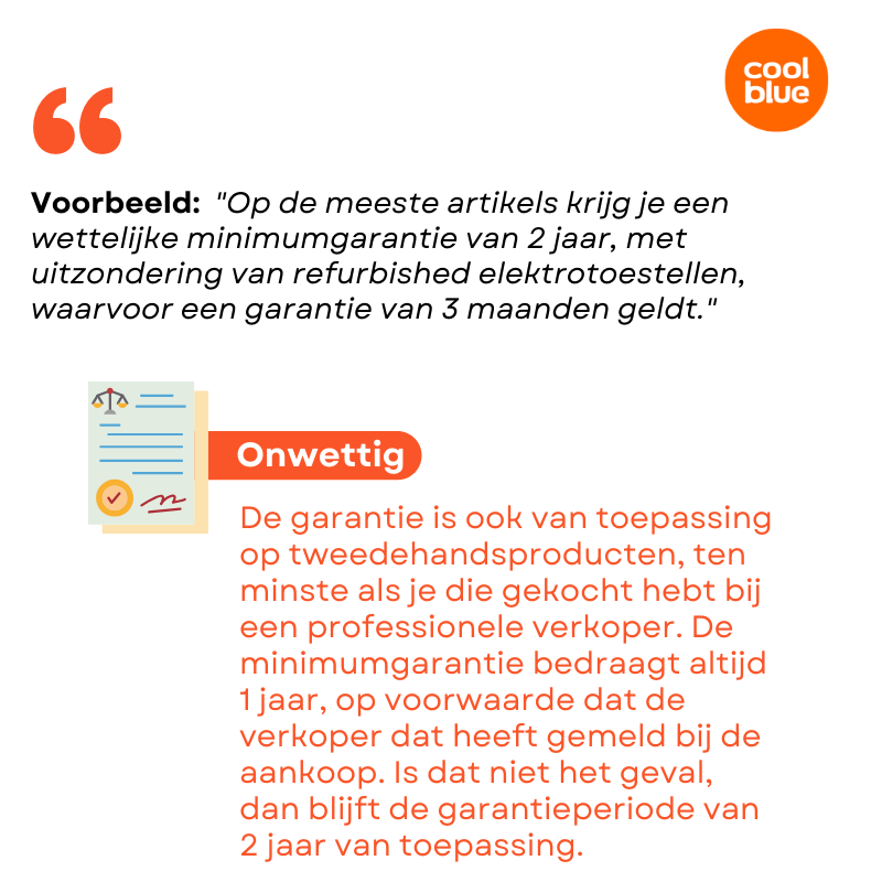 onwettige garantiebeperking bij Coolblue